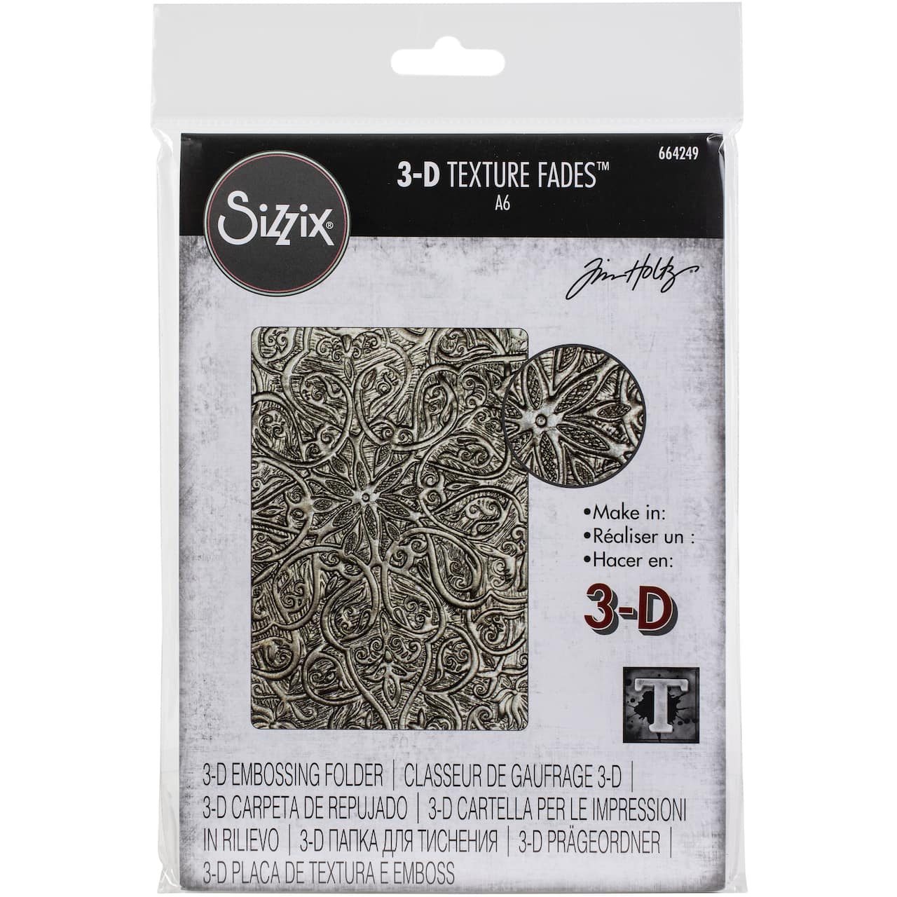 Sizzix® 3D Texture Fades™ Tim Holtz® Engraved Embossing Folder